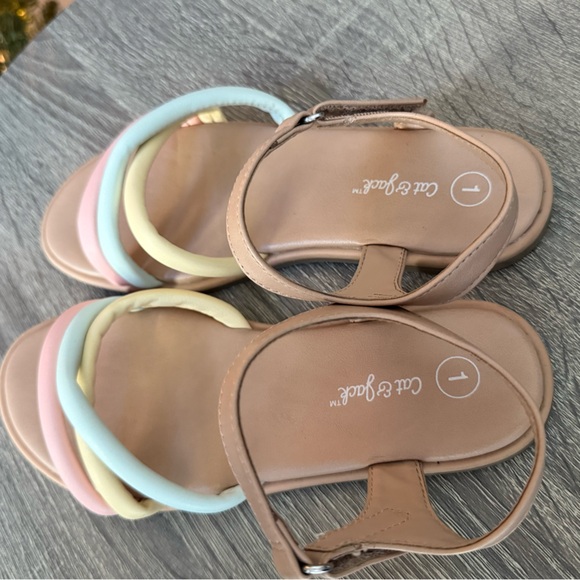 2 Pair - Girls - Size 1 - Cat & Jack Sandal, Lilly & Dan Slip On - Picture 3 of 8